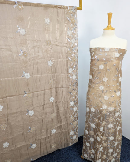 Fancy Handmade Silk Cut Dana Full jaal 3D Work