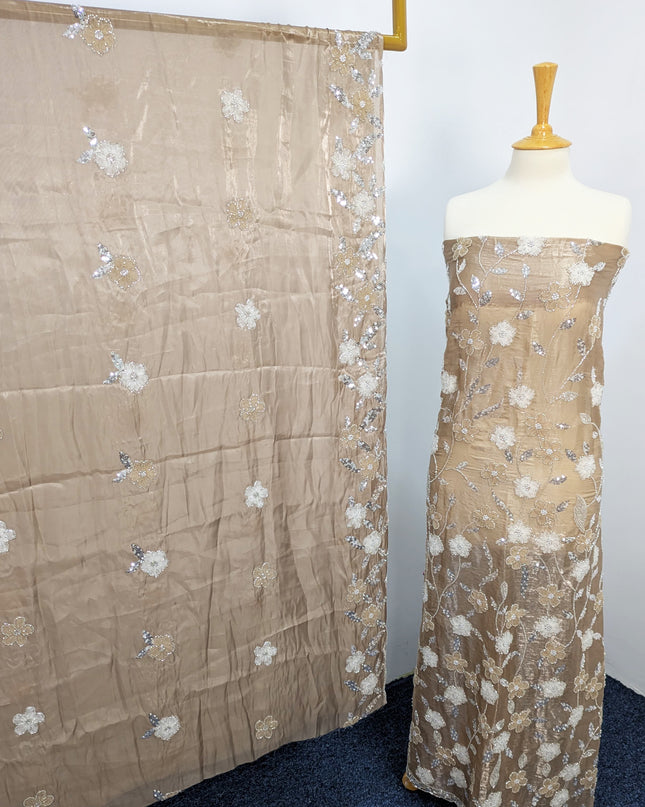 Fancy Handmade Silk Cut Dana Full jaal 3D Work