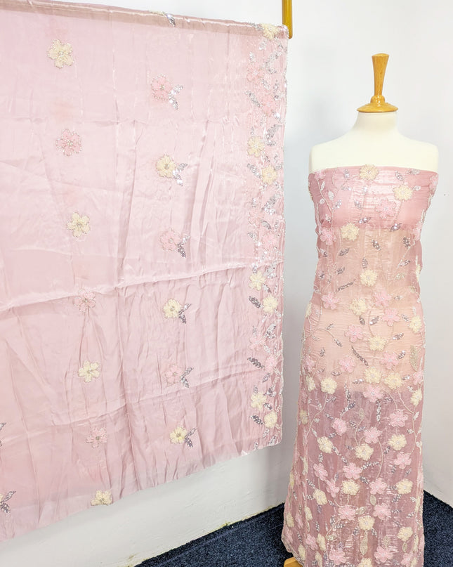 Fancy Handmade Silk Cut Dana Full jaal 3D Work