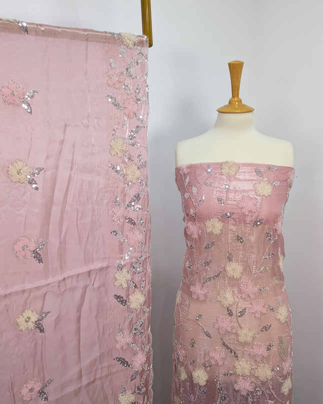 Fancy Handmade Silk Cut Dana Full jaal 3D Work