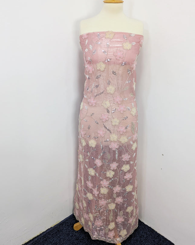 Fancy Handmade Silk Cut Dana Full jaal 3D Work