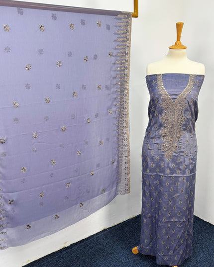 Raw Silk with Chiffon Dupatta