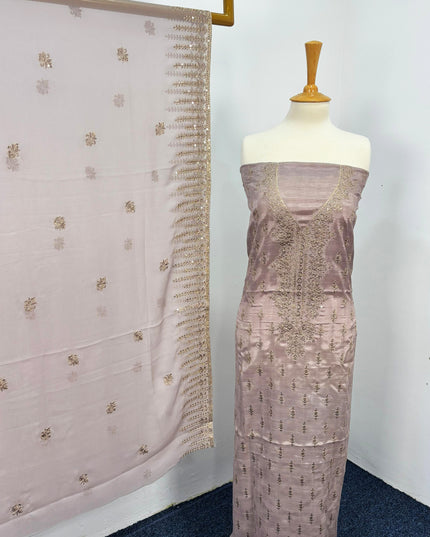 Fancy Raw Silk with Chiffon Dupatta