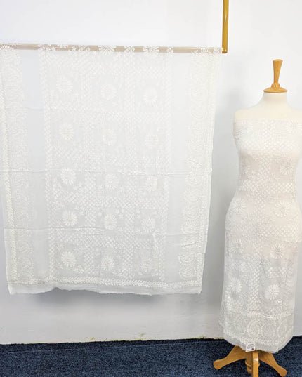 Handmade Kacha Pakka Tanka Work Dyeable 2 pc Unstitched