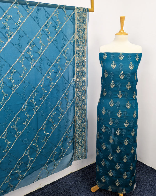 Fancy Chiffon Full Jaal Shirt & Dupatta