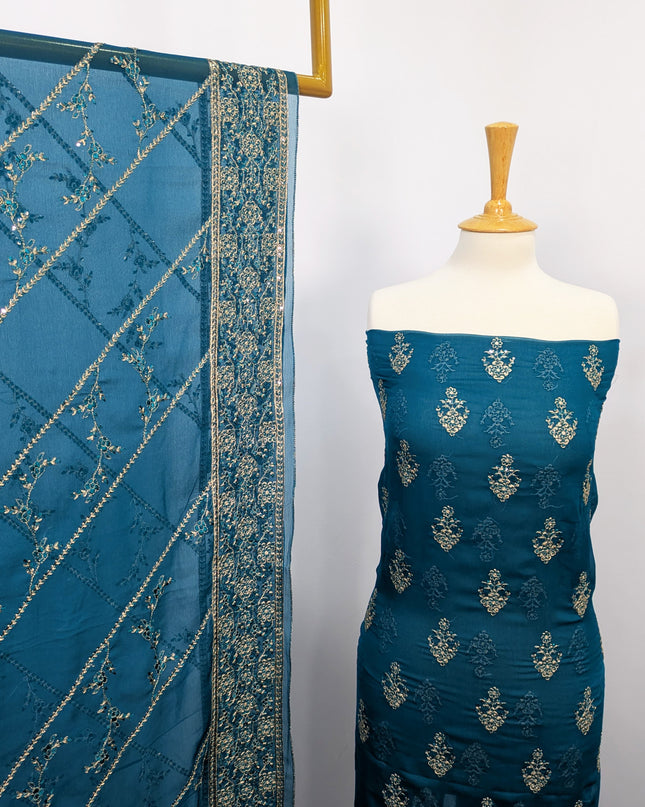 Fancy Chiffon Full Jaal Shirt & Dupatta