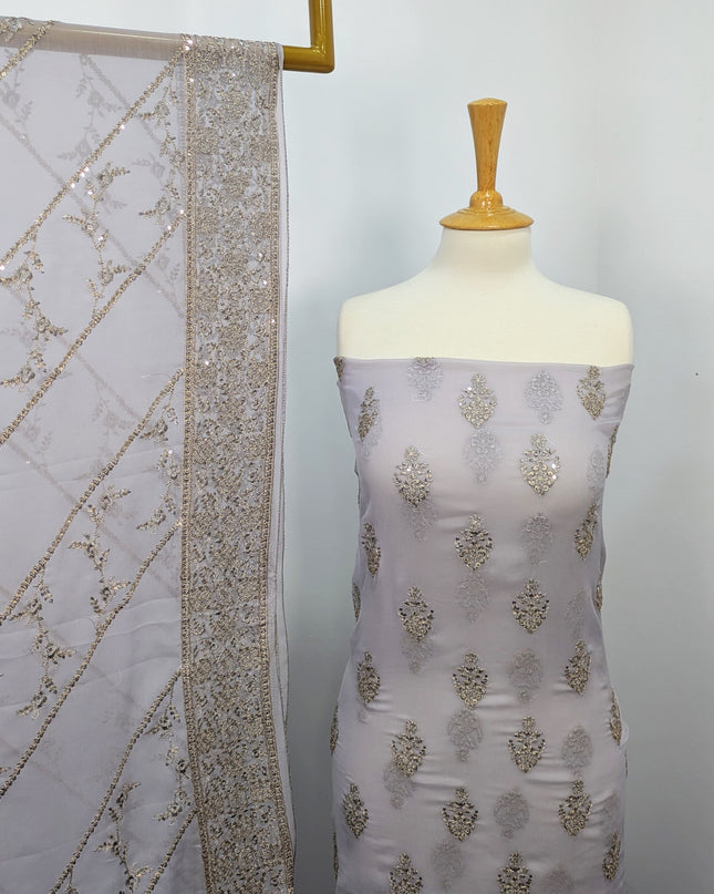 Fancy Chiffon Full Jaal Shirt & Dupatta