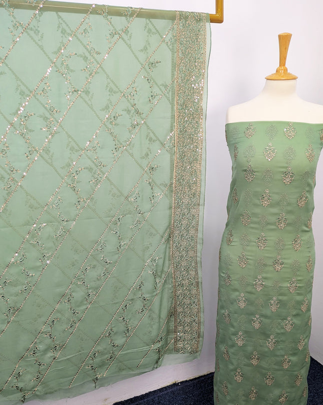 Fancy Chiffon Full Jaal Shirt & Dupatta
