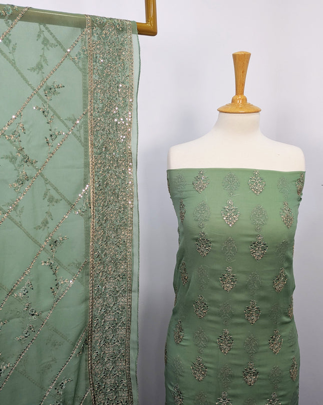 Fancy Chiffon Full Jaal Shirt & Dupatta