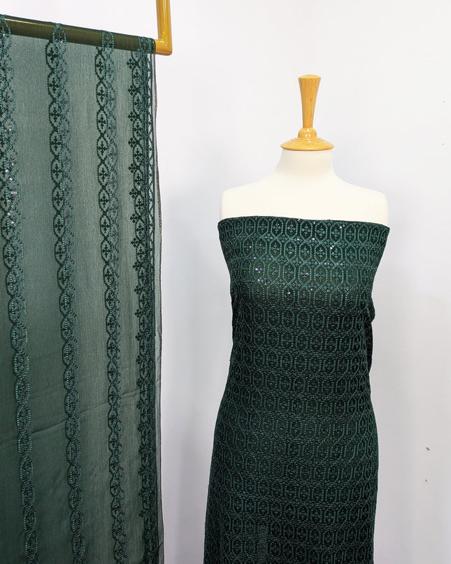 Fancy Embroidered Chiffon Full Jaal Shirt & Dupatta