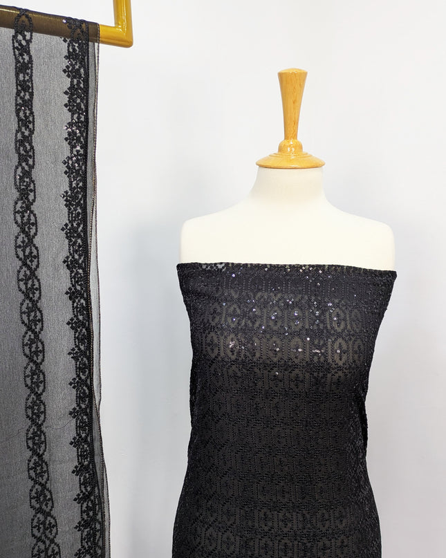 Fancy Embroidered Chiffon Full Jaal Shirt & Dupatta