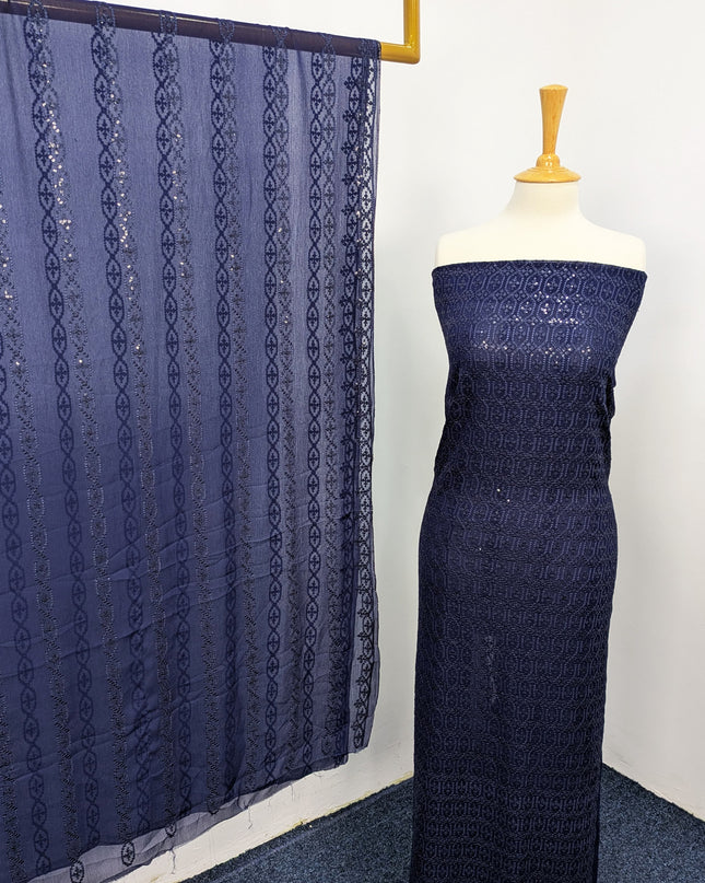 Fancy Embroidered Chiffon Full Jaal Shirt & Dupatta