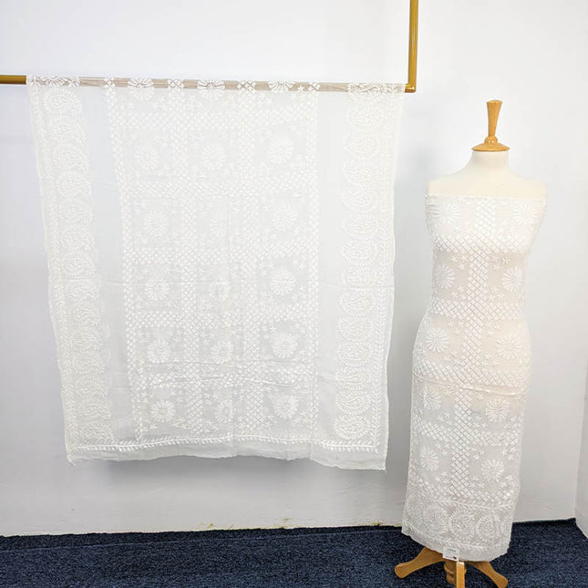 Handmade Kacha Pakka Tanka Work Dyeable 2 pc Unstitched