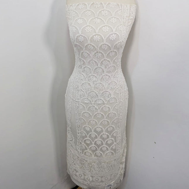 Exquisite Pure China Crinkle with Chikankari + Kali Work Frock 2PC (Dyeable)