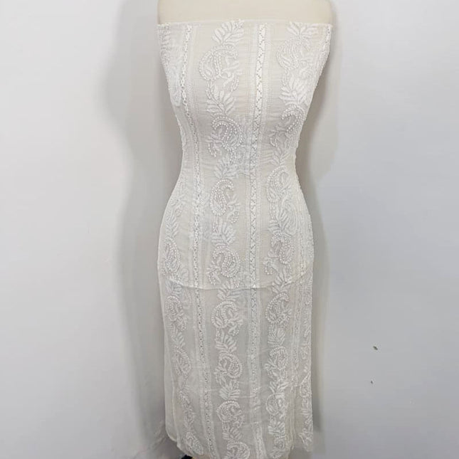 Pure China Crinkle with Tarkashi + Chikankari & Kacha Pakka Tanka Work