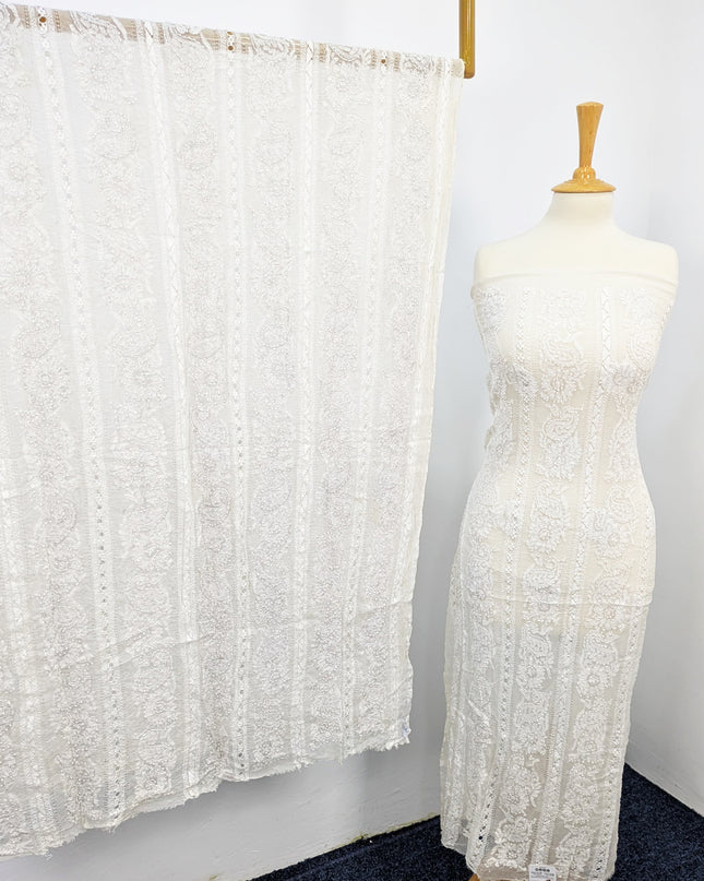 Handmade Pure China Crinkle Tarkashi + Shadow & Marori Tanka Work  2pc Suit