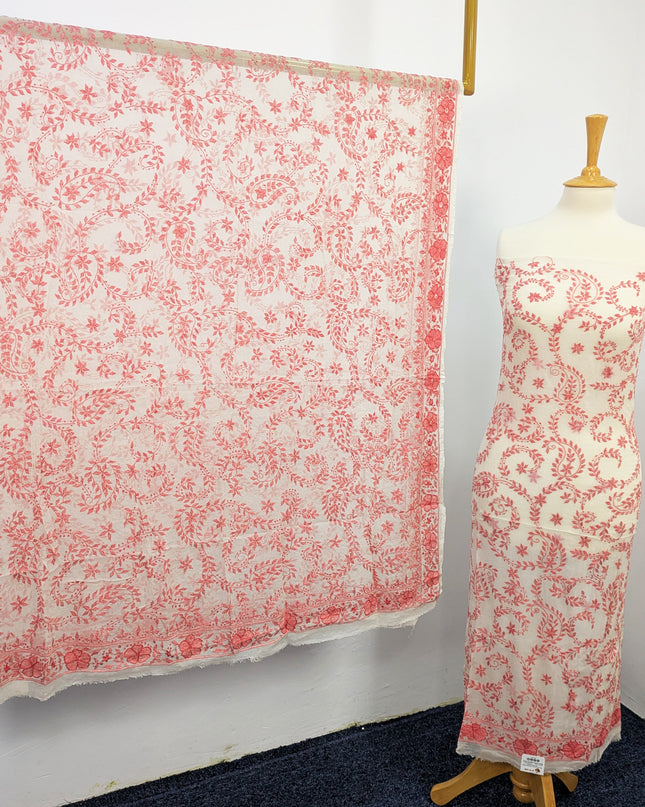 Handmade Pure China Crinkle Kacha Pakka Tanka work Full Jaal Dupatta