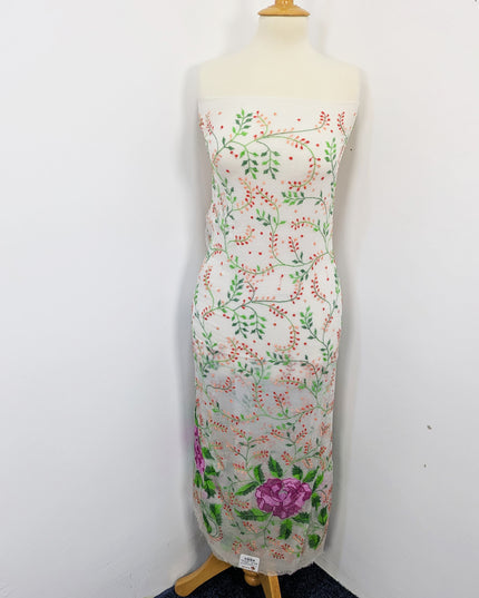 Handmade Pure China Crinkle Kacha Pakka Tanka work Full Jaal Bordered Dupatta