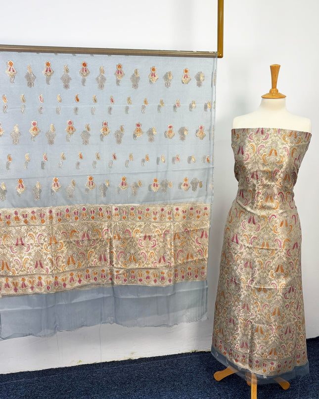 Fancy Organza With Indian Banarasi Work