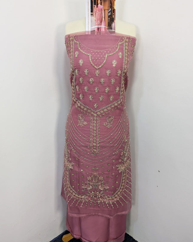 Organza Fancy Designer Suit With Zari Work