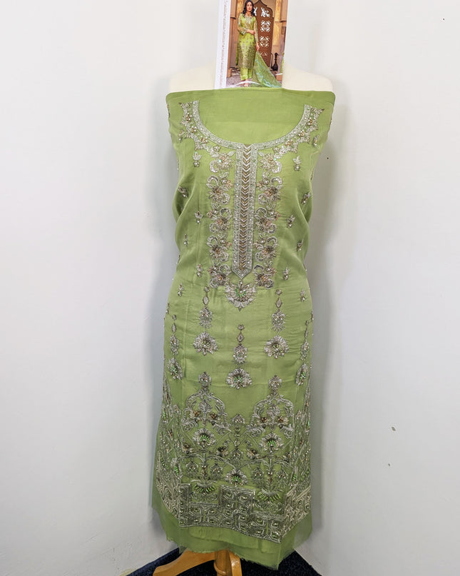 Organza Fancy Designer Suit With Zari Work