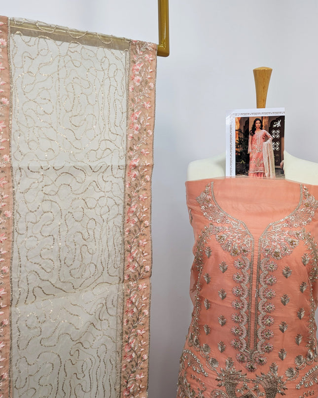 Organza Fancy Designer Suit With Zari Work