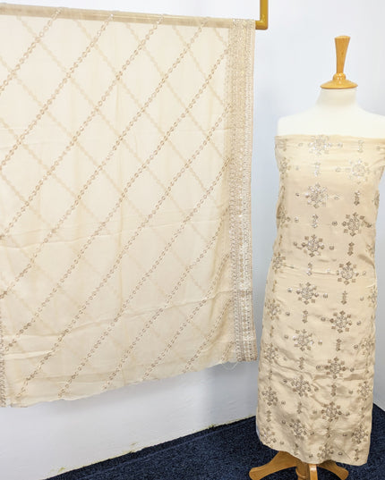 Raw Silk With Chiffon Dupatta