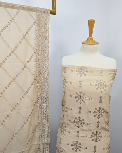 Raw Silk With Chiffon Dupatta