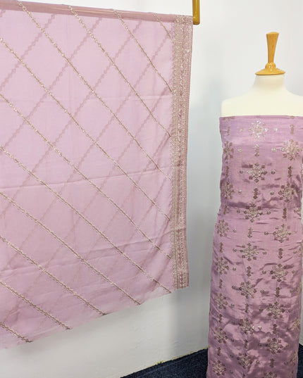 Raw Silk With Chiffon Dupatta
