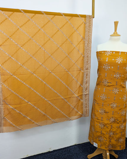Raw Silk With Chiffon Dupatta