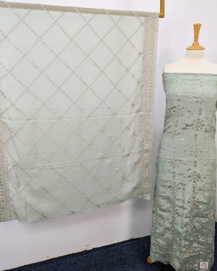 Raw Silk With Chiffon Dupatta