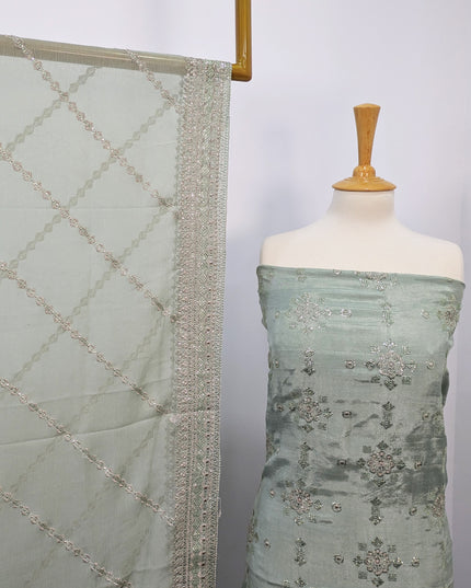 Raw Silk With Chiffon Dupatta