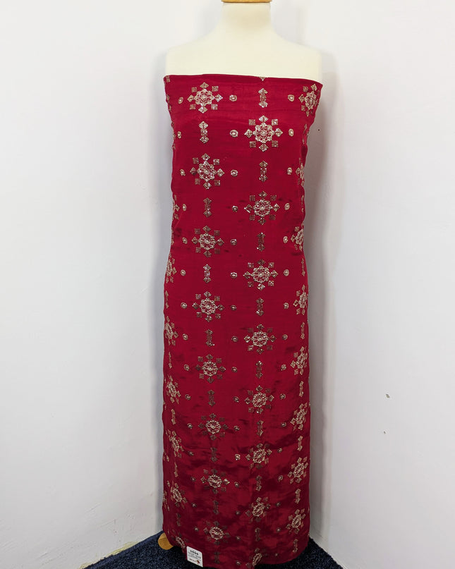 Raw Silk With Chiffon Dupatta