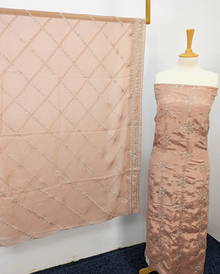 Raw Silk With Chiffon Dupatta