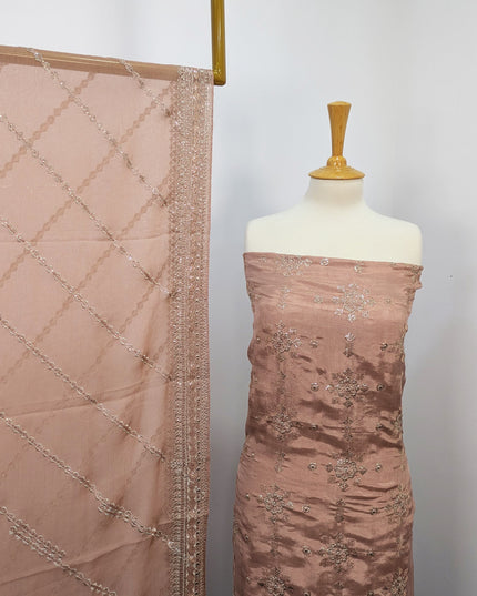 Raw Silk With Chiffon Dupatta