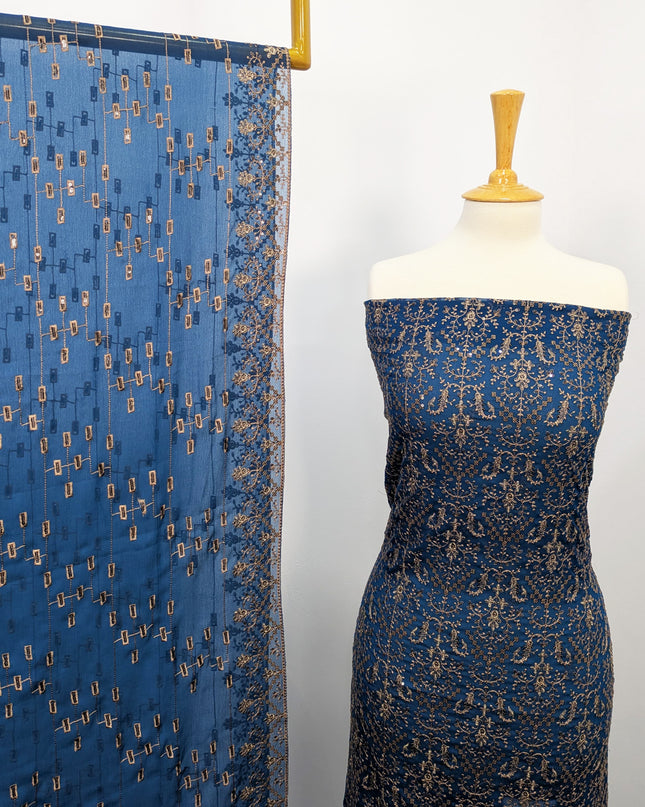 Fancy Chiffon With Tilla & Sitara Work Full Jaal Shirt & Dupatta
