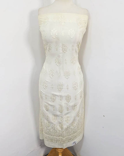 Fancy Embroidered Raw Silk with Chiffon Dupatta 3PC Unstitched