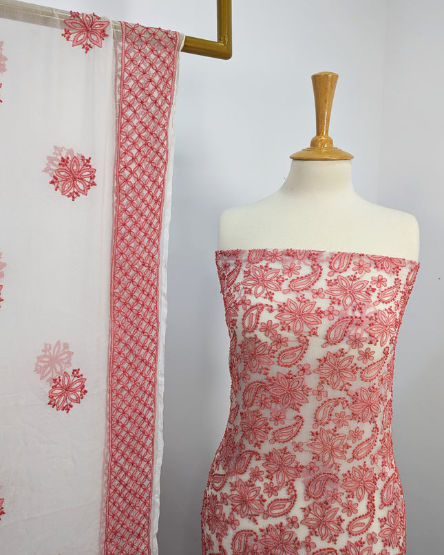 China Crinkle  Embroidered and  Shadow work