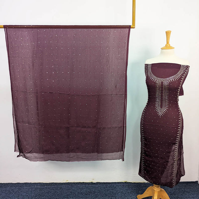 Handmade Mukesh Work Chiffon 2PC Unstitched