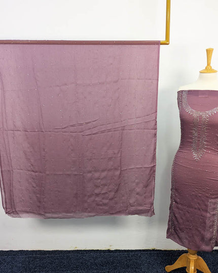 Handmade Mukesh Work Chiffon 2pc Unstitched