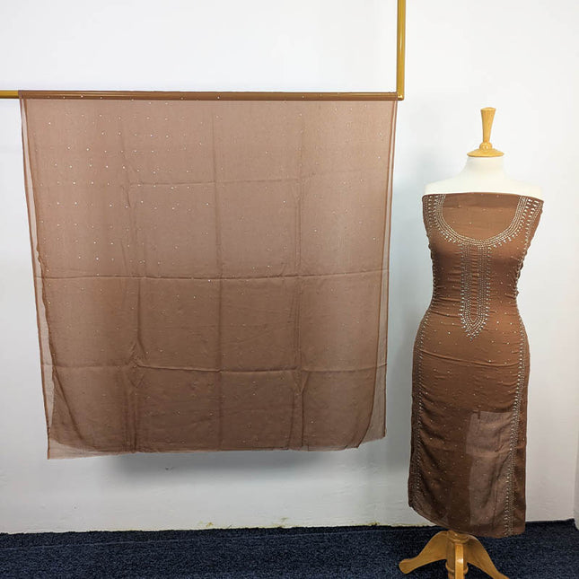 Handmade Mukesh Work Chiffon 2PC Unstitched