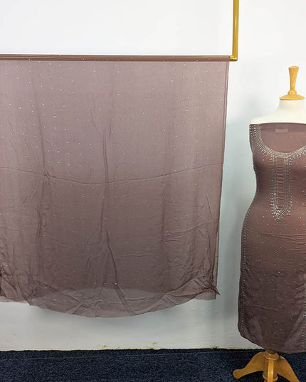 Handmade Mukesh Work Chiffon 2pc Unstitched