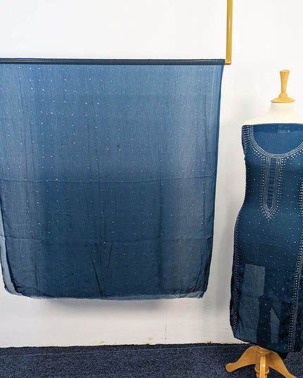 Handmade Mukesh Work Chiffon 2pc Unstitched