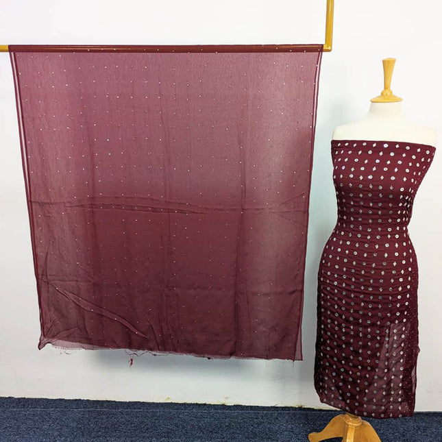 Handmade Mukesh Work Chiffon 2PC Unstitched