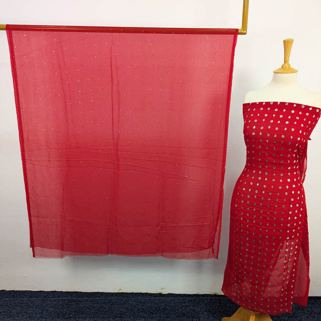 Handmade Mukesh Work Chiffon 2PC Unstitched
