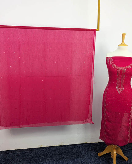 Handmade Mukesh Work Chiffon 2pc Unstitched