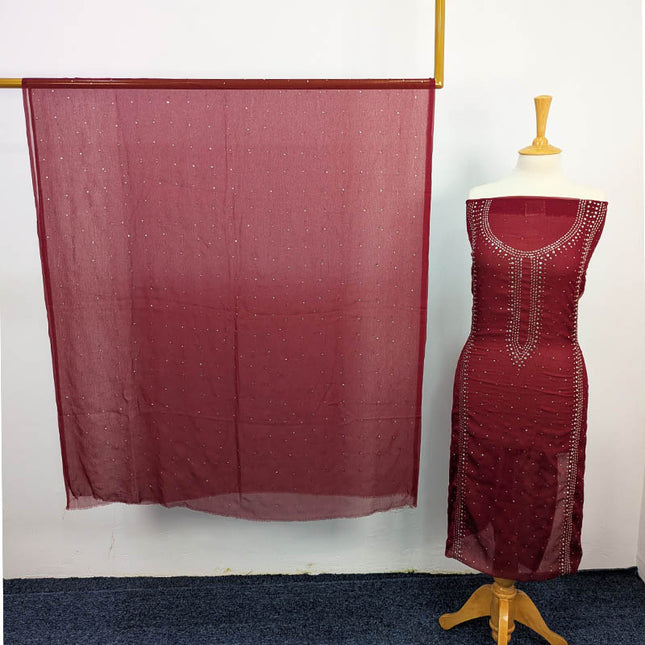 Handmade Mukesh Work Chiffon 2 PC Unstitched