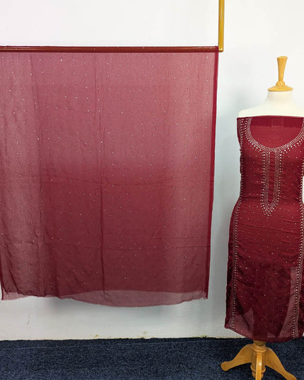 Handmade Mukesh Work Chiffon 2 PC Unstitched