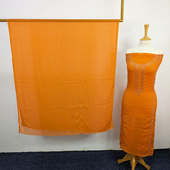 Handmade Mukesh Work Chiffon 2 PC Unstitched