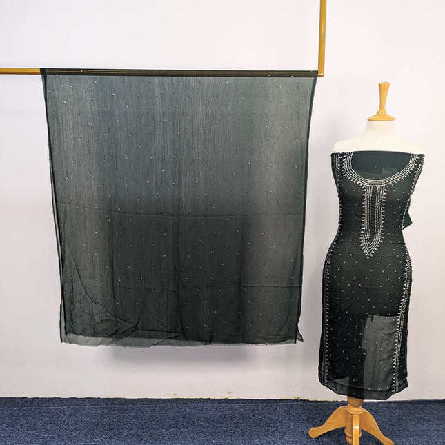 Handmade Mukesh Work Chiffon 2pc Unstitched